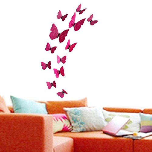 Farfalle in stile 3D, 12 pezzi, decorazione da