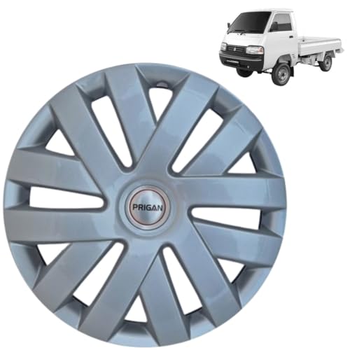 Image of PRIGAN Wheel Cover for Maruti SUPRE Carry 15 Inch Silver Wheel Cap (Available in 15 Inch) (Set of 4 Pcs) (Press Fitting) Model- Polo Silver-15
