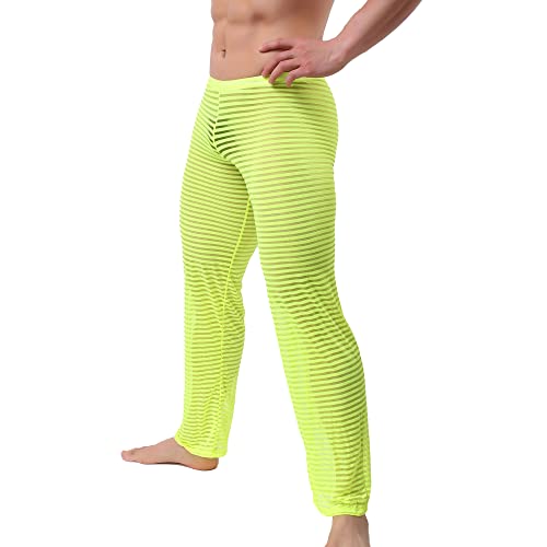 52hertz Men's Mesh See Through Pajama Pants Stretchy Nightwear Sleep Bottoms Lounge Pants3