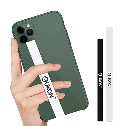 フィンガーホルダー 携帯ベルトグリップ スマホバンド スマホベルトグリップ シリコンホールド 片手操作 シンプル 落下防止 ベルトルド 片手操作 シンプル 落下防止 ベルト (23cm蛍光の白い+23cm普通の黒い)