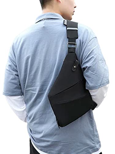 Bolsa Bag Pochete Transversal Slim Impermeável (Preto)