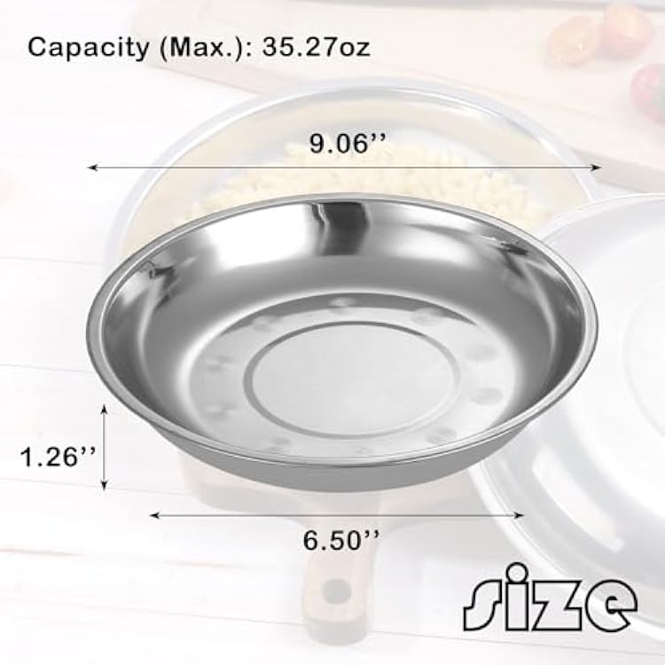 5 pack 9 Inch Stainless Steel Plates Indian Metal Dinner Dish with Lip Edge Stackable Round Camping Tray for Salad Appetizer BBQ