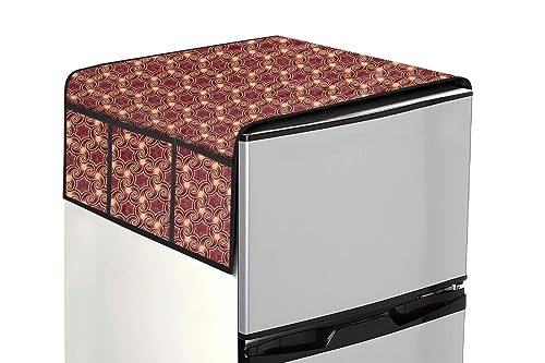 Image of The Furnishing Tree Fridge Top Cover Compatible for Samsung RT28T3C23NV /HL, 244 LTR WxL 65x111 in CM Packed Pattern Multicolor