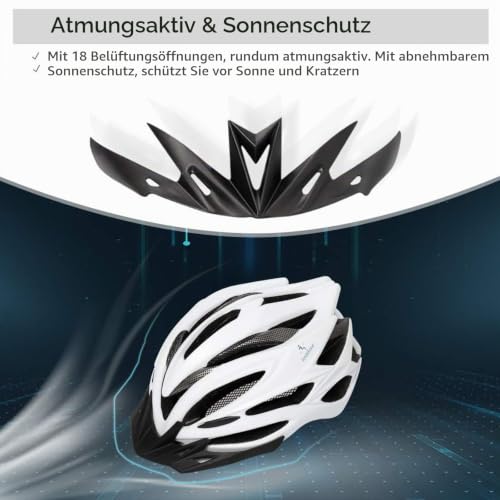 ioutdoor Premium Fahrradhelm, CE CPSC Zertifikat (Weiß) – Ansicht 4