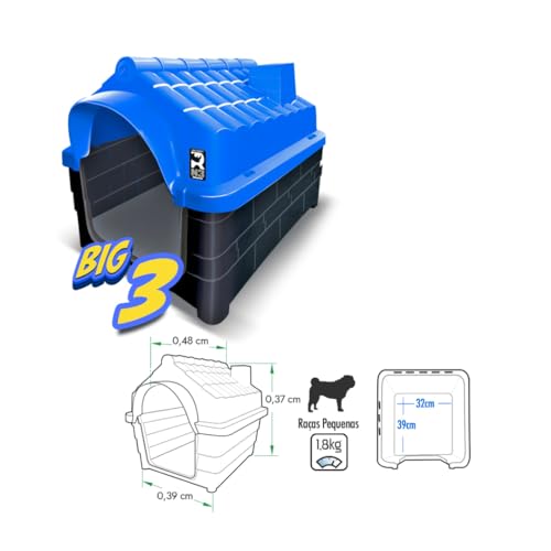 Casinha Cachorro Rinopet N3 Porte Médio cor Azul