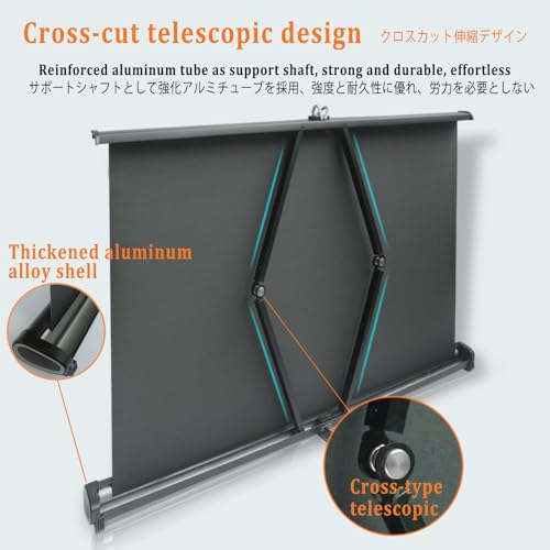 Pantalla manual portátil para proyector 50'' 16:9 miniatura 4