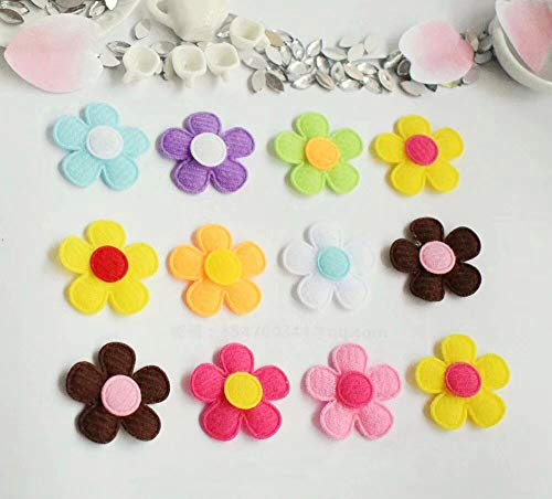 Image of YYCRAFT Pack of 90pcs 1 inch Padded Spring Felt Flower Appliques-9 Colors