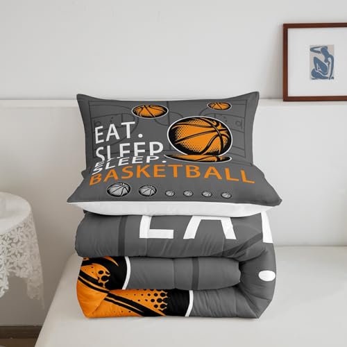Image of Feelyou Eat Sleep Basketball Comforter Bedding Set Full Size for Kids Teens