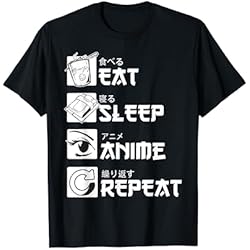 Camiseta Eat Sleep Anime Repeat, divertido regalo de manga japonesa Camiseta