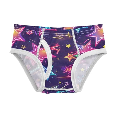 KLL Stars Neon Colorful Fashion Toddler Boy Soft Briefs Underwear Breathable Undies