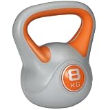 SPORTNOW Kettlebell 8kg in PU e Sabbia Base Piatta 20x14x24 cm Arancione