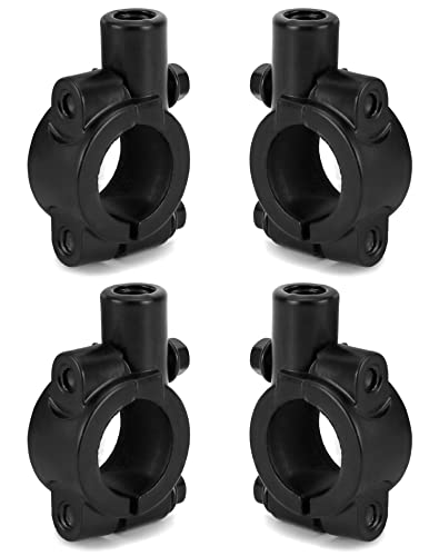 QWORK 4 Piezas 22 mm (7/8') soporte retrovisor moto, soporte para espejo retrovisor de manillar, negro