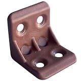 Plastic L Brackets for Braces Joint 90 Degree Angle Corner with Screws, 4 Hole Furniture Corner Small Braces for Drawers, Kitchen,Bathroom Cabinets, 10 Pieces Brackets with 40 PCs Screws (Brown-10PCs)