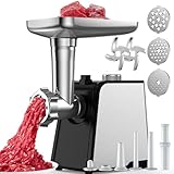 Oaomi 3200W Max Electric Meat Grinder & Sausage Stuffer - Mincer Machine with Tool 1 Blade And 3 Plates, 3 Tubes & Kubbe Kit Tool for Home Kitchen Use(Black)