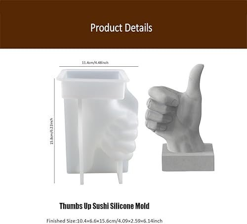 Miniatura 2 de Molde de silicona en forma de mano, molde de vela de gestos creativos, molde de fundición de resina 3D para hacer velas y hornear, hacer jabón,