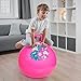ZOOJOY Hopper Ball, Pink Bouncy Balls for Kids, 18 Inch Sit on Jumping Toys with Handle for Girls Gift Aged 3-8, Inflatable Unicorn Bounce Hopper Balls Toy with Pump