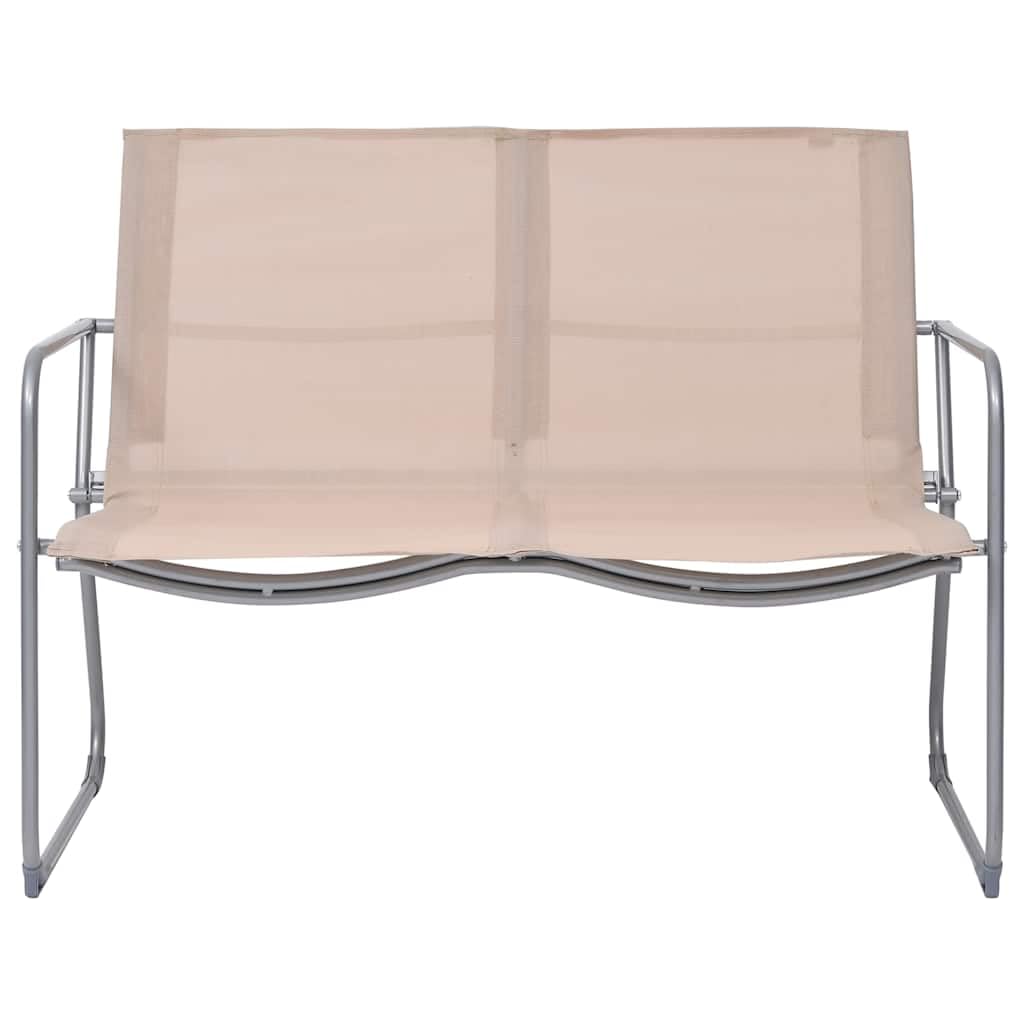 Set Salotto da Giardino 4 pz in Acciaio e Textilene Crema | Arredo esterno per patio e terrazzo con tavolino in vetro e sedute in tessuto traspirante per momenti di relax all'aperto.