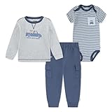 HUGGIES Bodysuit, Long Sleeve Top and Pants 3-Piece Outfit Set