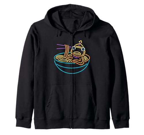 Fortnite Fishstick Neon Ramen Bowl Center Icon Zip Hoodie