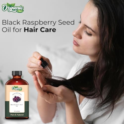 Image of Organic Zing Black Raspberry Seed (Rubus Occidentalis) Oil | Pure & Natural Carrier Oil for Skincare and Hair Care - 118ml /3.99fl oz