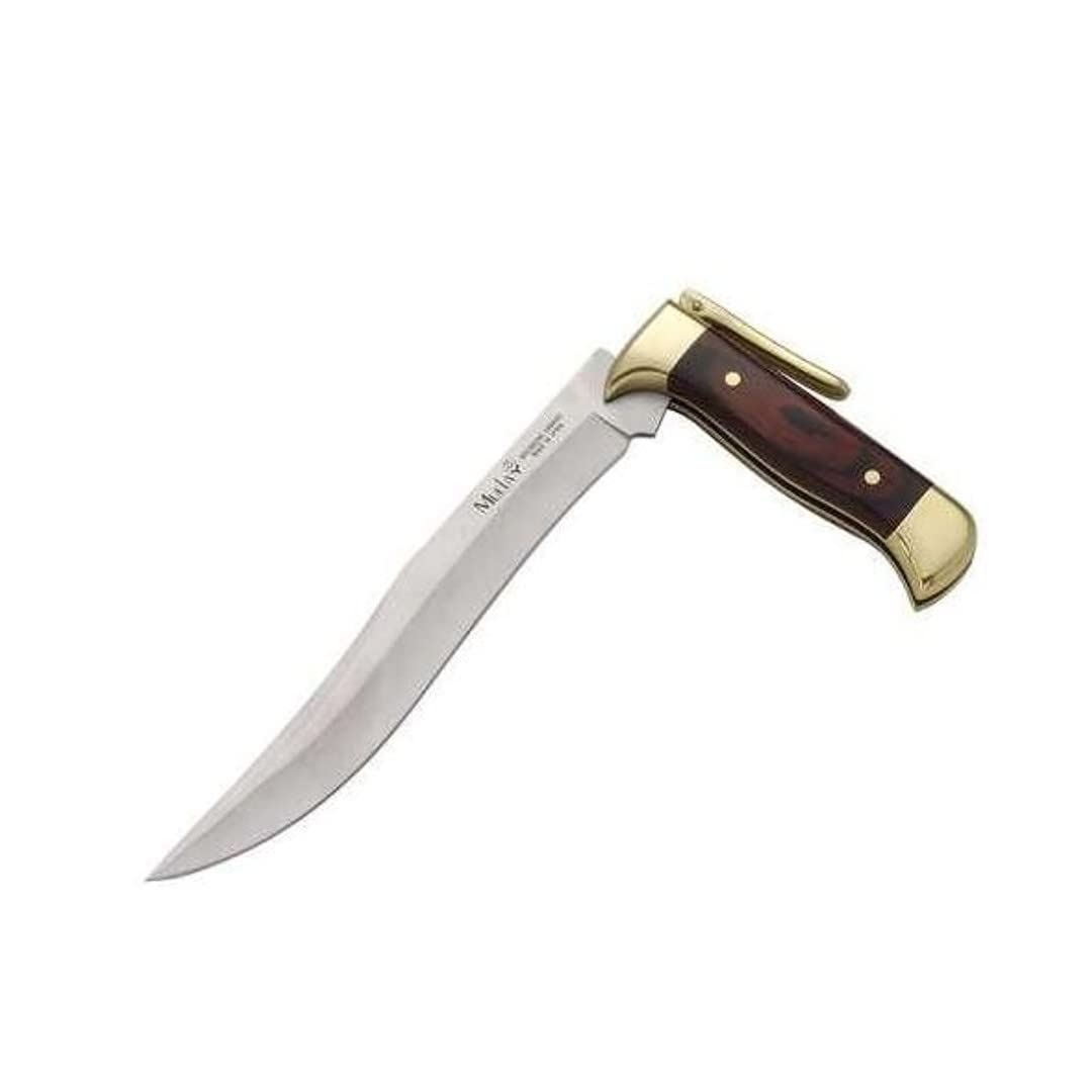 LO TRINCO YO Muela Cuchillo de Caza Plegable PG-20R.Hoja de Acero Inoxidable MoVa de 20 cm y empuñadura de Madera Coral ideal para Caza, Pesca, Supervivencia y Bushcraft + Linterna Led 8W de Regalo