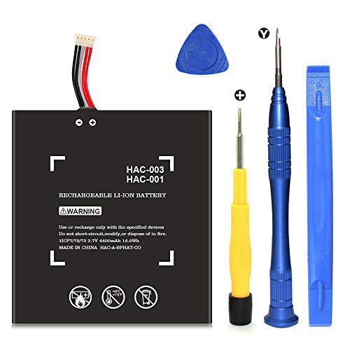 TQTHL 4800 mAh HAC-003 Ersatzbatterie Kompatibel mit Nintendo Switch 2017 Spielkonsole HAC-001 Interner Upgrade-Akku mit Reparatur-Toolkit