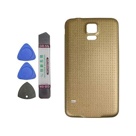 Upplus batteri lock backcover kompatibel för Samsung Galaxy S5 G900 G900A G900P G900T G900V G900R4 G900F guld batterilock
