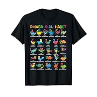 Children's Dinosaur boys girls Alphabet ABC Dinosaurs T-Rex T-Shirt