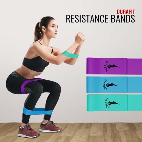 Image of Durafit Resistance Bands | Home Workout | Unisex | Toning | Exercise & Stretching | Mini Loop Bands | Pack of Multi-Color Bands (Resistance Band-B3-Pack of 5)