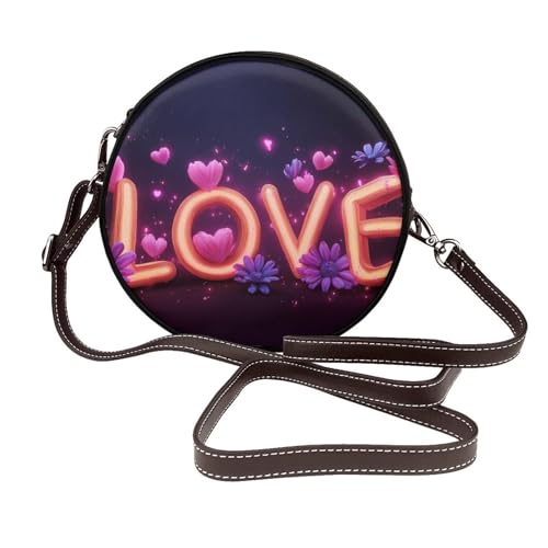 Sac rond Love Flower en cuir végétalien rigoureusement sélectionné