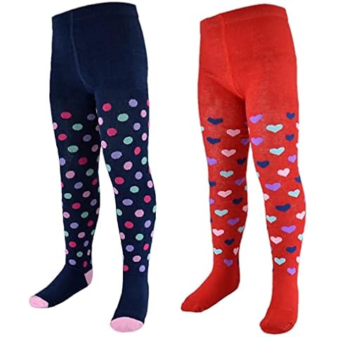 Thingimijigs Girls' Hearts and Spots Tights Cover
