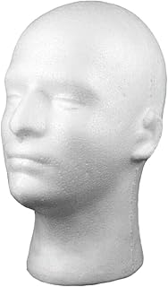Male Foam Head Form, Mannequin Display for Masks, Hats, Wigs, Halloween Decoration, Man Foam Wig Head, Manikin Head Manneq...