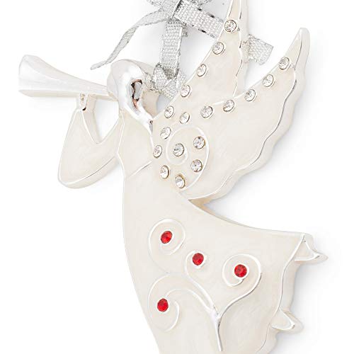 Roman July Birthstone White Trumpet Angel 3 X 2 Zinc Alloy Decorative Hanging Tree Christmas Ornament #TOP4