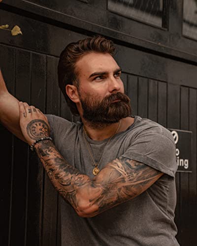 Forge & Foundry Men's Compass Pendant Necklace With 22" Box Chain Included [Polished 18K Gold Over Solid Stainless Steel | “Navigator” | Refined Hand-Crafted Jewelry, Designed By Jewelers #TOP6