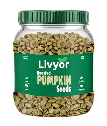 LIVYOR Roasted Pumpkin Seeds For Eating Lightly Salted Full Of Protein And Fiber (400G)