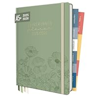 Häfft® Lehrer-Planer 2025/2026 A5 + \Green Poppy\ Hardcover Lehrerkalender/Schuljahresplaner mit 236 Seiten, Stickern und mehr - nachhaltig & klimafreundlich
