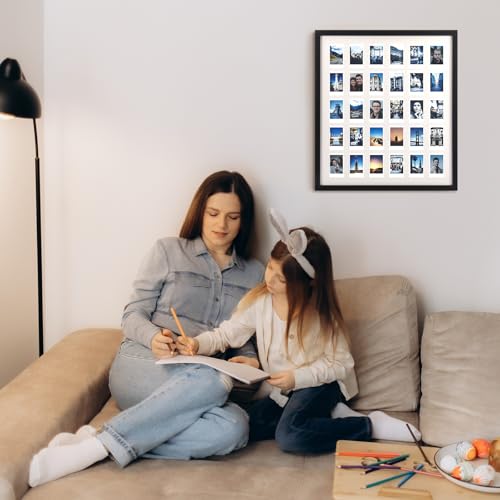 Image of Namalu 4 Pcs 2 x 3 Multi Pictures Frame Collage Wall Decor with 30 Openings Black Wood Mini Film Photo Wall Frames for Display Wedding Decoration,18.5 x 21 Inches