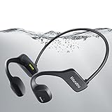 Kasutu Bone Conduction Headphones, Open-Ear Bluetooth Headphones Built-in 8G Memory, Long-Lasting Battery, IP68 Waterproof Sports MP3 Earphones with Mic for Swimming Running Hiking Cycling