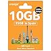 Produktbild Orange Europa Vorausbezahlt SIM-Karte - 10 GB Internetdaten in 4G/LTE in Europa, 25 GB + 400 Minuten telefonieren in Spanien, Europa SIM-Karte für iPhone und Android, Hotspot, Standard/Mikro/Nano