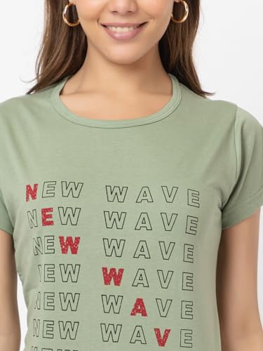 Image of New Crush Women Cotton Printed Regular Fit T-Shirts /Top /Long Night Wear T-Shirt for Women's & Girls (Pack of 2)