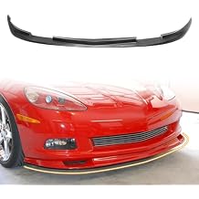Front Bumper Lip Spoiler, Compatible with 2005-2013 Chevy Corvette Base C6 Models Only, PU Black ZR1 Style Add-on Front Splitter Air Dam Chin Protector