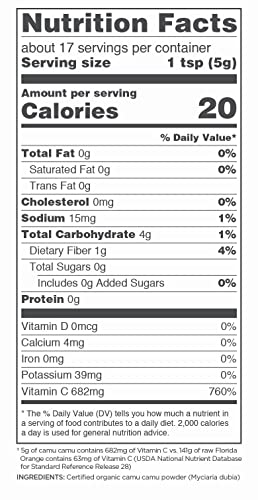 Navitas Organics Camu Camu Powder, 3 Oz. Bag, 17 Servings — Organic, Non-Gmo, Gluten-Free #TOP4