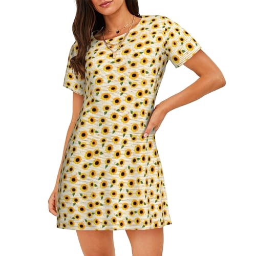 Chemise de nuit légère à motif tournesol pour vos douces soirées d'été