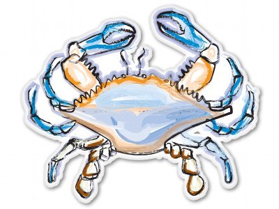 Blue Crab Art Design Round Metal 0.75" Lapel Pin Hat Shirt Pin Tie Tack Pinback2