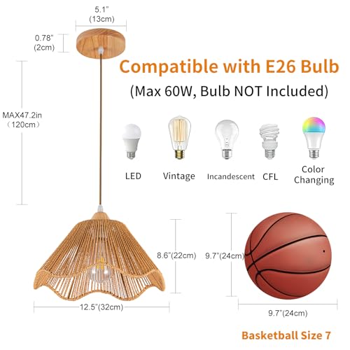 Boho Rattan Pendant Light – Handcrafted Mini Chandelier - Image 6