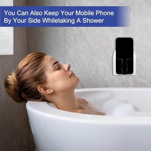 Bewudy 2 Stück Wandhalterung Handyhalterung, Transparent Wandhalterung Handy Wand Wandmontierter Handy Ladegerät Halterung Selbstklebende Universal Transparent Handyhalterung