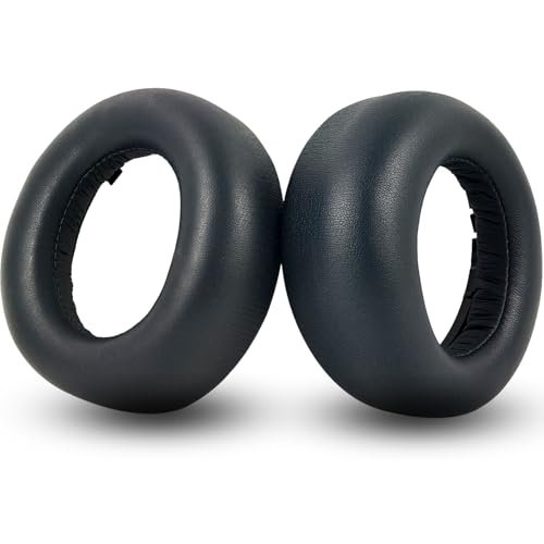 Cemobile Earpads Cushions Replacement for Playstation 5 Headset, Sony PlayStation 5 Pulse PS5 3D Wireless Headset Ear Pads Cushions (Black Protein Leather) with Noise Isolation Memory Foam