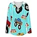 Womens Bodysuit Monster Truck Cartoon T Shirts Long Sleeve Hoodie V Neck Pullover Tops, 2026