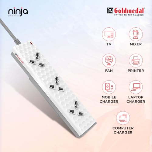 Image of Goldmedal Ninja 3+1 Power Strip | 2 Meter Extension cord