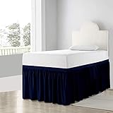 Dorm Room Bed Skirt 100% Microfiber Extra Long 46" Drop Dust Ruffle Bed Skirt Twin-XL, Perfect for C